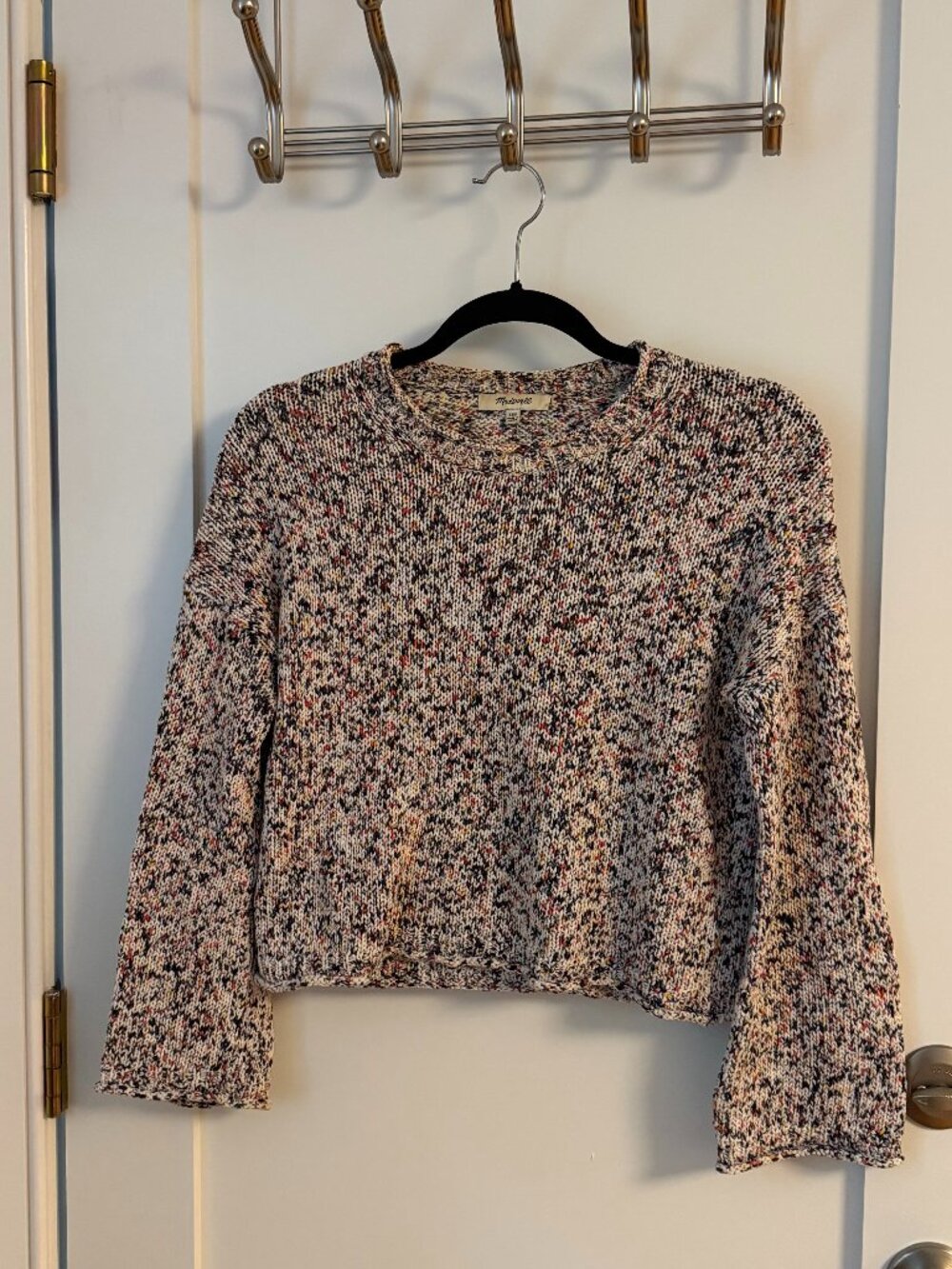 Madewell Brownstone Flecked Cropped Pullover Sweater in Marled Confetti - Picture 5 of 7